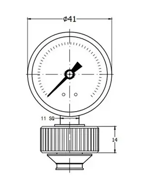 8812053 - Manometer 40mm 0-10 bar – 34” euroconus incl wartel - 4