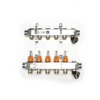 RVS verdeler met flowmeters