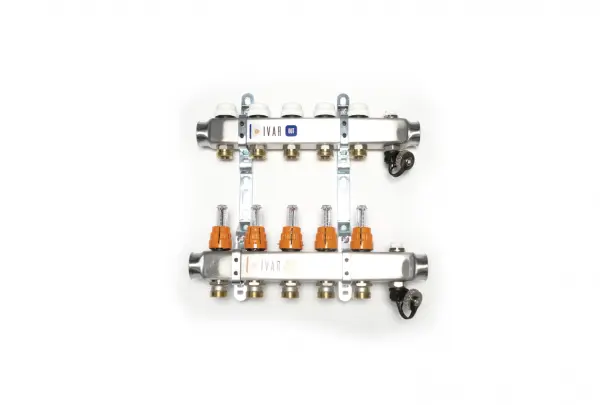 RVS verdeler met flowmeters